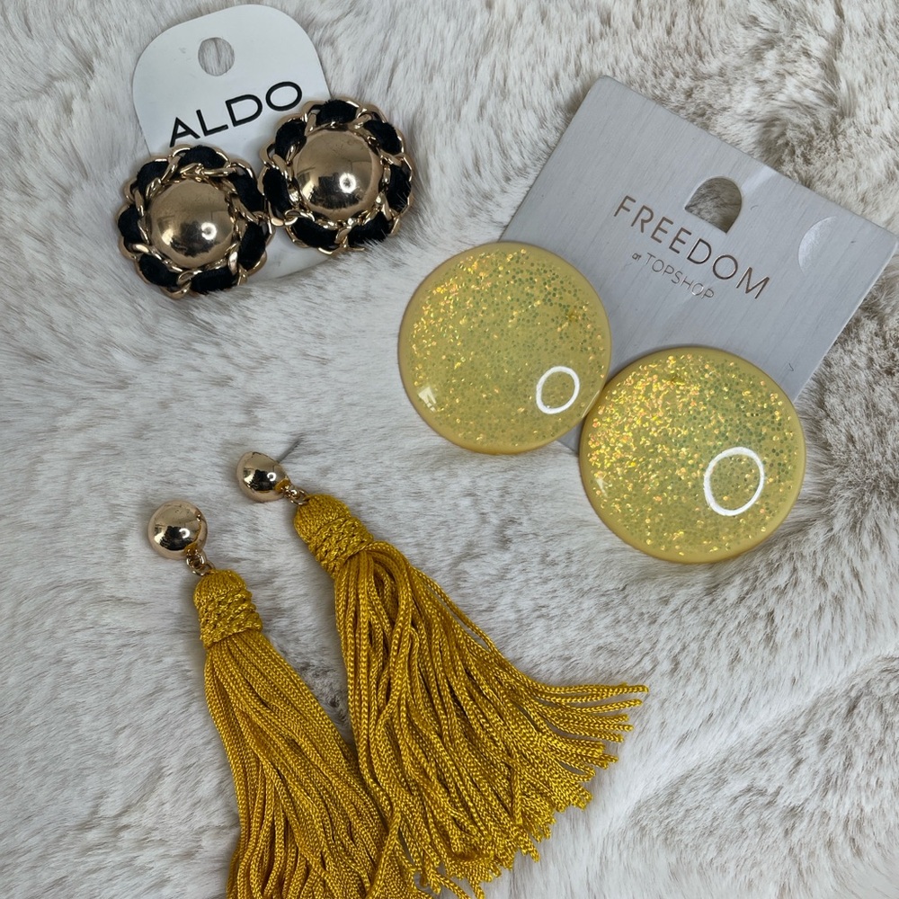 Aldo Gold and Black Earrings